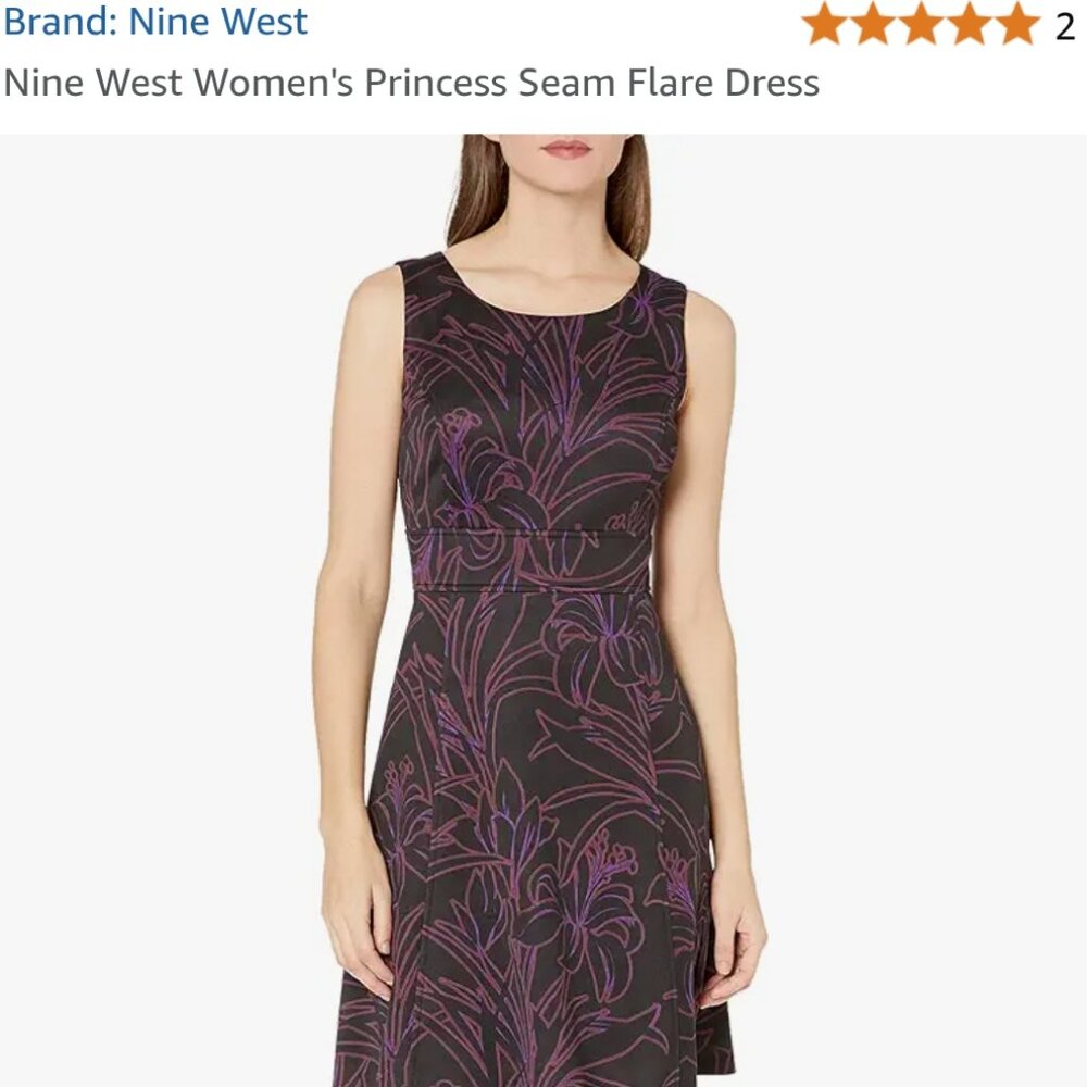 Nine West Women's Princess Seam Flare Dress